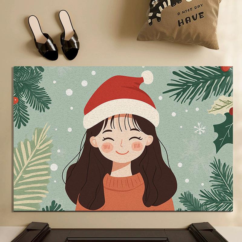 

Коврик для входа, коврик для входа, новый рождественский ковер для дома, противоскользящий и грязезащитный, можно резать, шелковый коврик для ног 40 * 60CM Silk Circle