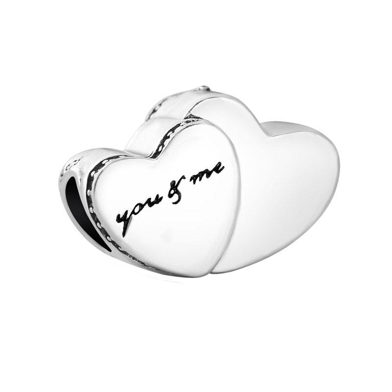 Nový Popcorn You And Me Lover Bow Family House Diy Beadfit Charms Stříbrný 925 náramek Diy Dámské originální korálky Šperky