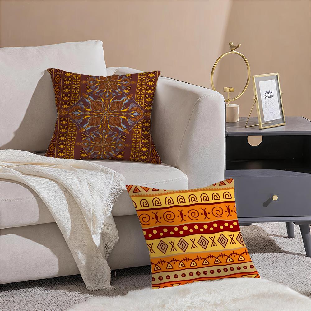 Tribal Style Indian Ethnic Pattern Cushion Cover Linen Cushion Cover Soft Decorative Case For Sofa Home Decor