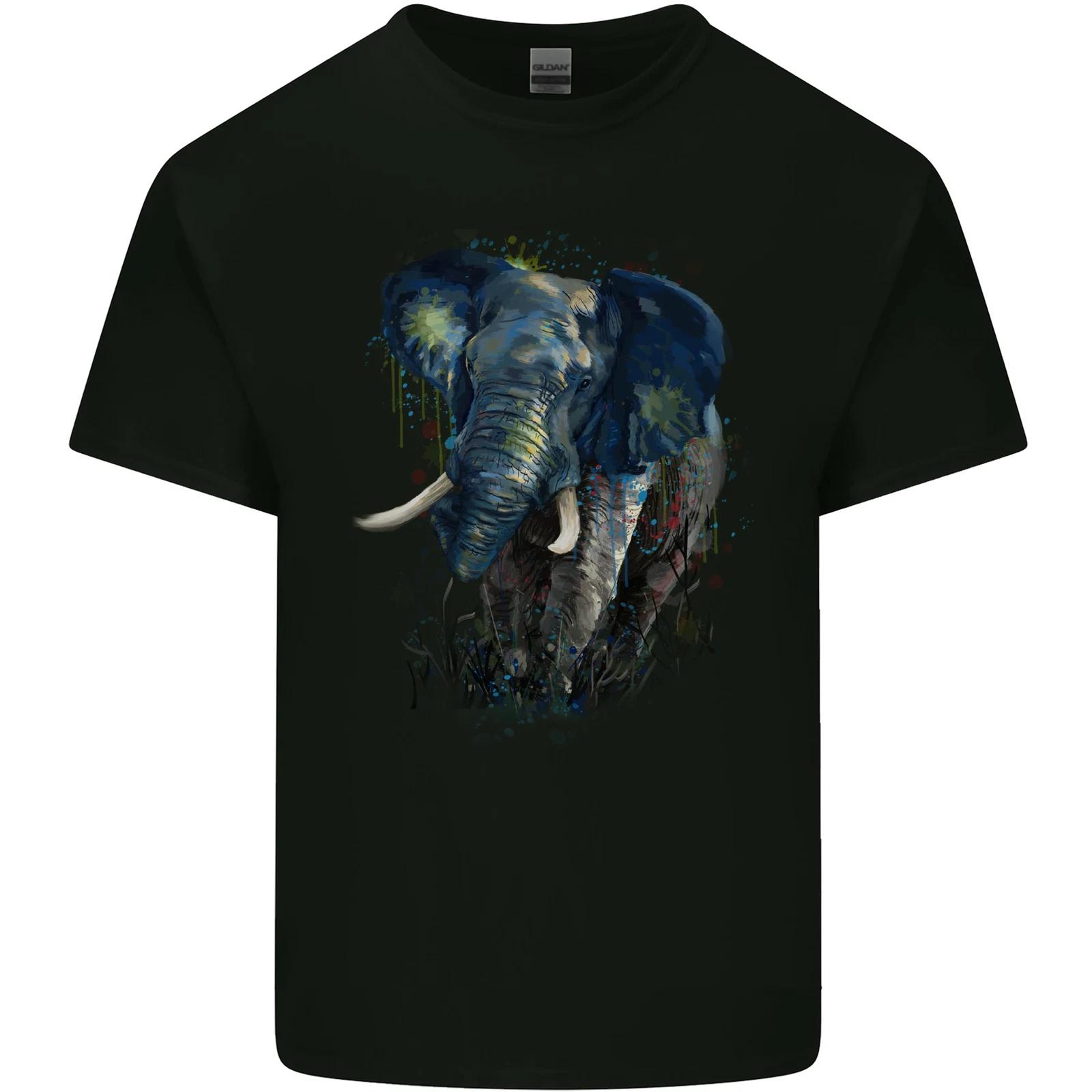 A Big Elephant Watercolour Kids T-Shirt Childrens 2XL