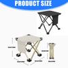 Rapid Fold Portable Stool Large Seat Water Resistant Texture Integrated Side Pocket Small for Backpacking Trip
