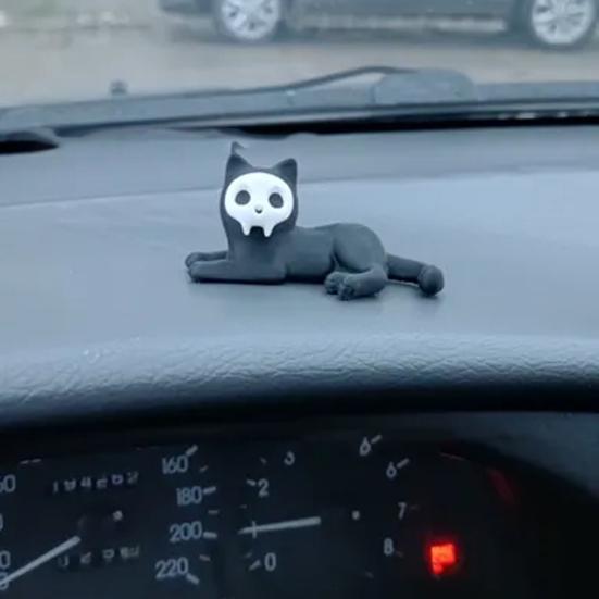 2 buc Suport pentru pix pisică Înfricoșător 3D Imprimat Craniu Pisică Suport pentru pix Pisică Drăguță Pisică Adormită Suport pentru creioane de birou pentru ornamente de birou acasă