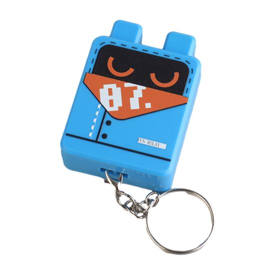 Cartoon Cube Clicker Keychain Toy Stress Relief Decompression Button Fidget Key Ring Hanging Decoration Bag Charm Purse Pendant