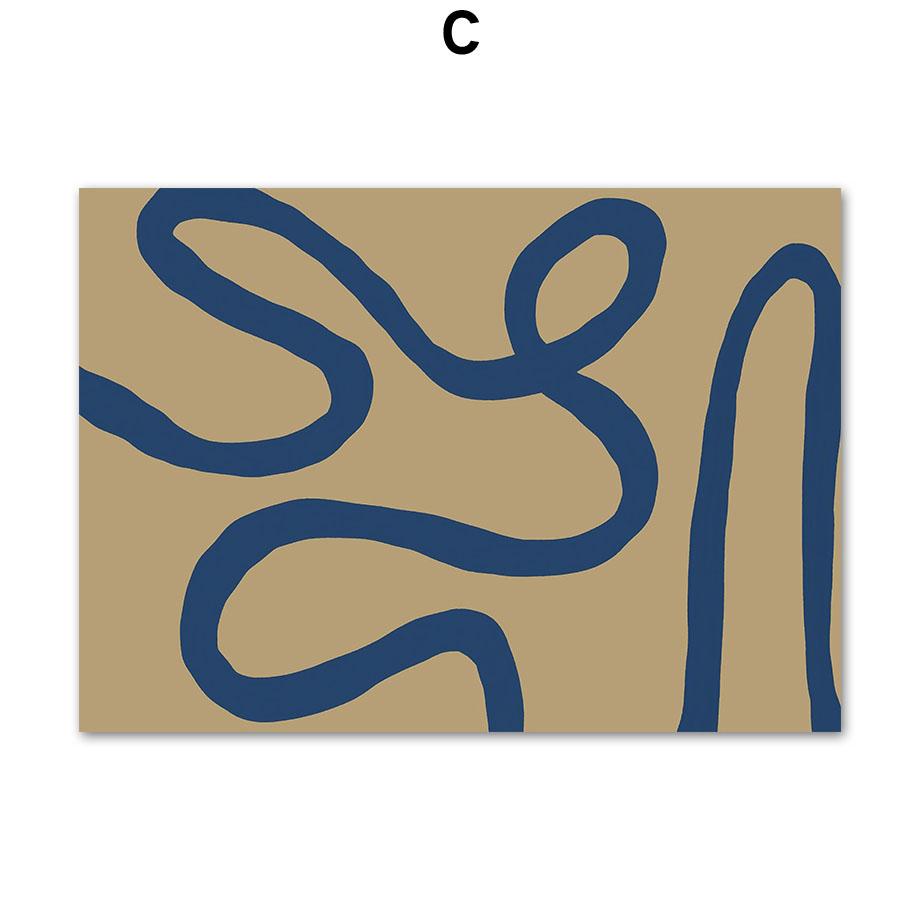 Abstract Geometry Curve Striped Girl Posters And Prints Wall Art Canvas Painting For Living Room Scandinavian Decorative Picture