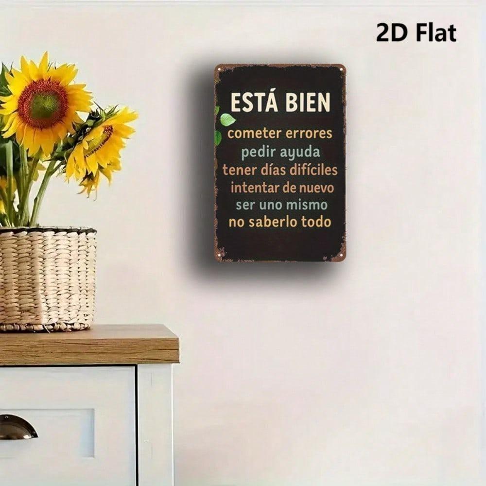 Unik Spansk Metallväggkonst 8x12 Tum Svart Inomhus Utomhus Metallskylt