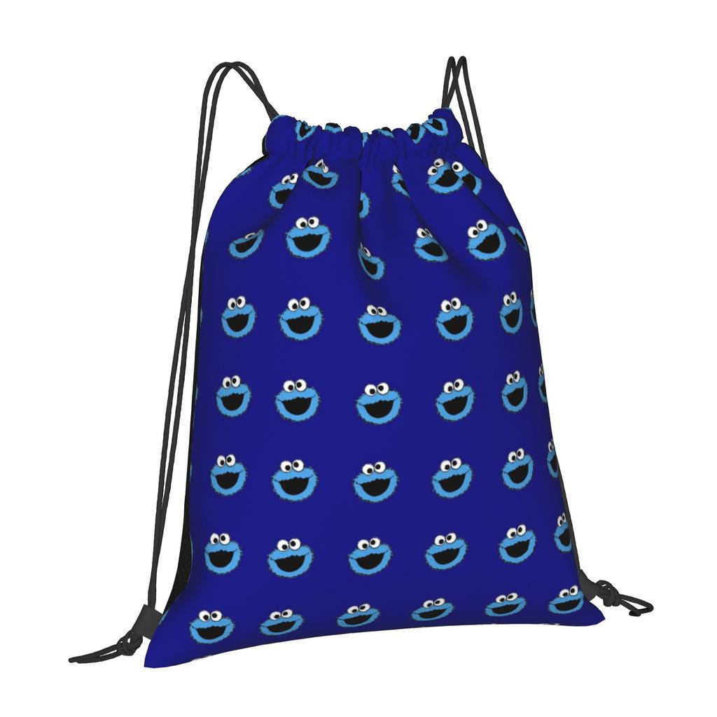 Custom Cookie Monster Drawstring Bag Women Men Lightweight Cartoon Sports Gym Storage Backpack