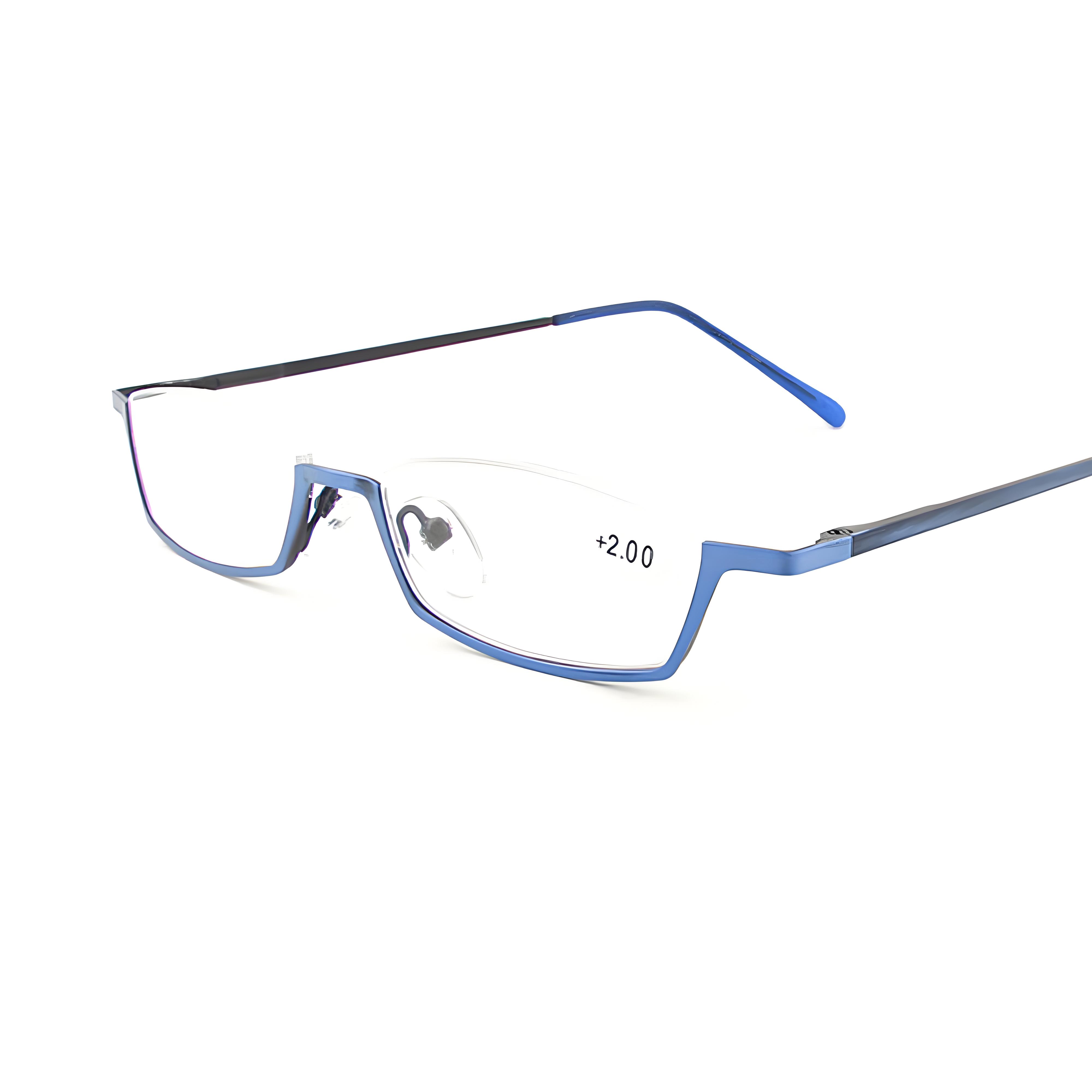 

Очки для чтения для мужчин и женщин Деловые очки Прямоугольные металлические Высокое качество +1.0 1.5 2.0 2.5 3.0 3.5 4.0 +250 синий