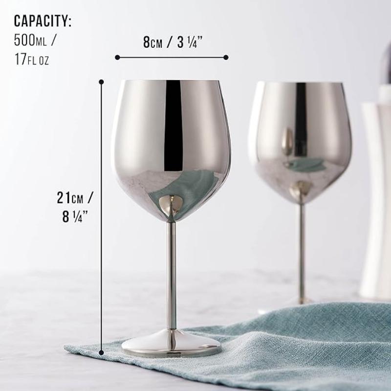 4PCS Stainless Steel Glass Cocktail Creative Metal Wine Bar Restaurant Champagne Red Wine Glass Drinkware Barware Cup