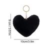 Large Heart Pompom Key Chain For Women Rainbow Plush Ball Keychain Car Bag Pendant Fashion Jewelry Fluffy Love Pompons Keyring