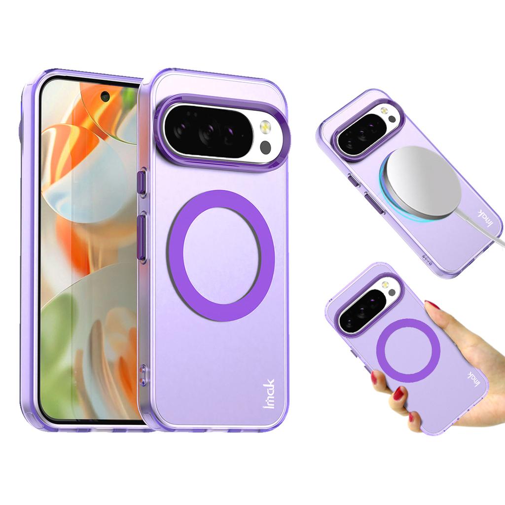 IMAK For Google Pixel 10/10 Pro Case Compatible with MagSafe Candy Color Anti Drop TPU+PET Back Cover