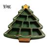 Durable Christmas Food Tray Tree Serving Platter, Wooden Snack for Holiday Parties, Multi-Compartment Display Festive Fruit Dish with Compartments
