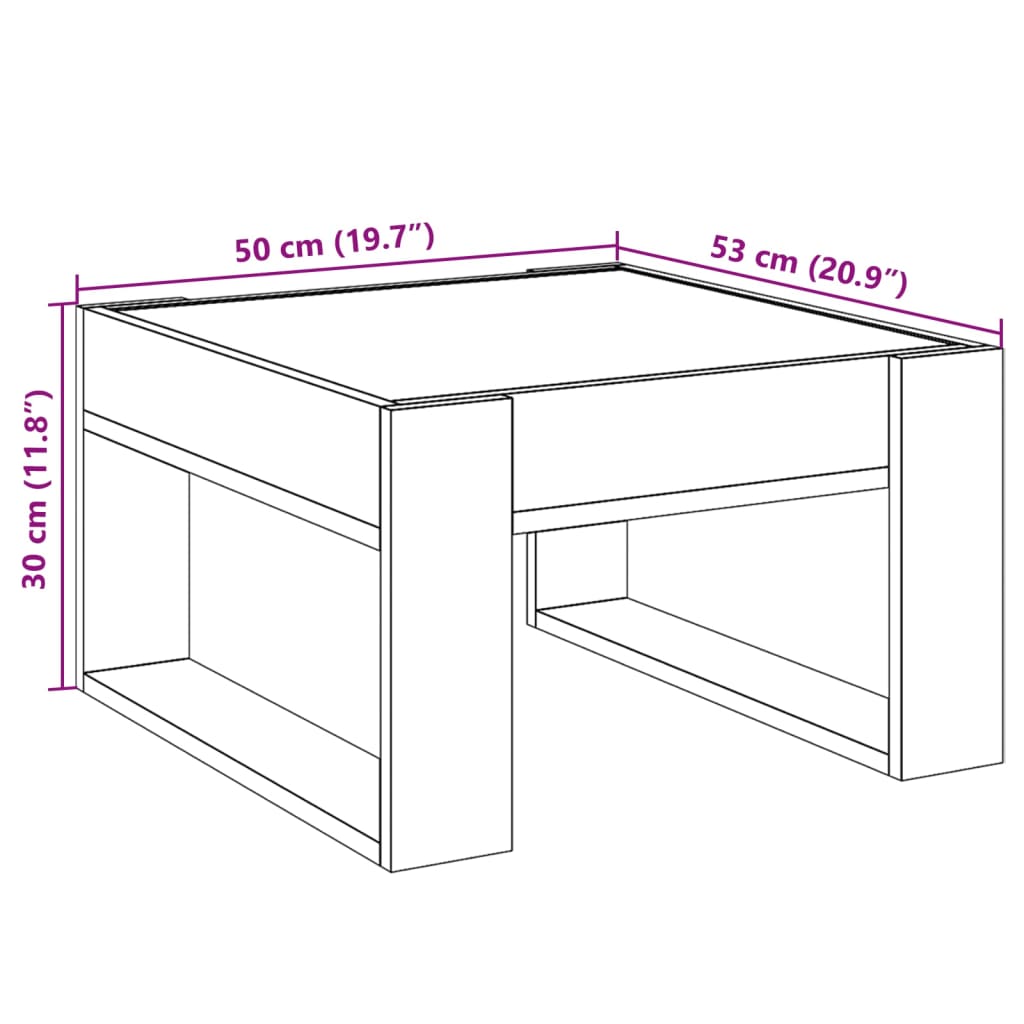 Infinity LED Coffee Table in White 50 x 53 x 30 cm