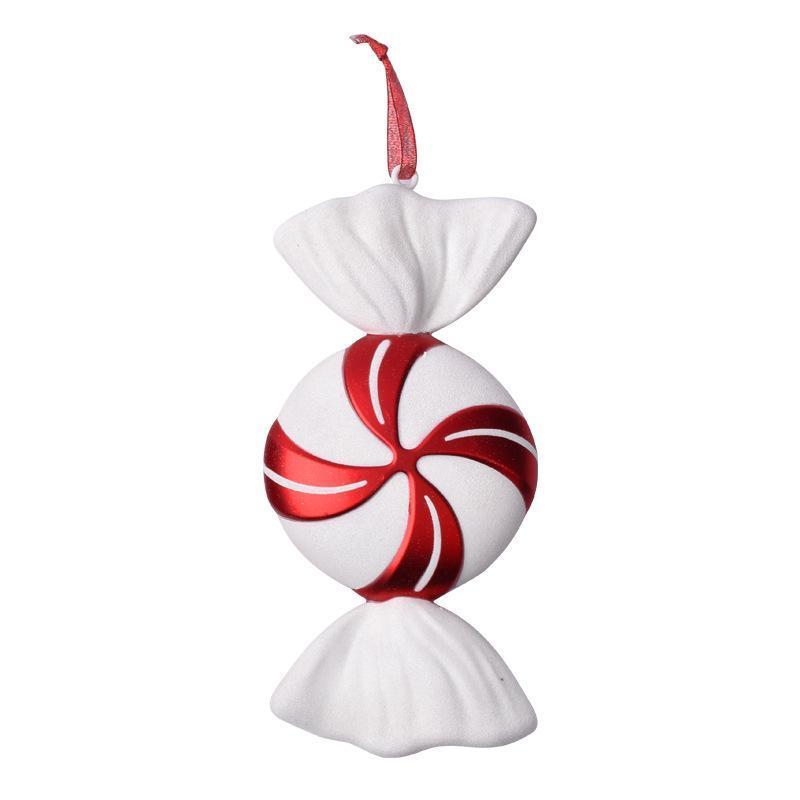 

New Christmas Pendants Christmas Decorations Stage Bars Props Decorations Red And White Painted Christmas Candy Pendants A