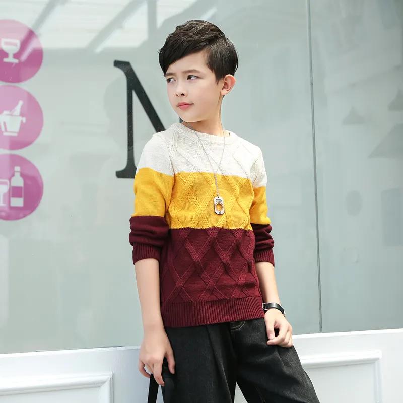 Jungenpullover Herbst Kinderstrickwaren Große Kinder Jungen Pullover