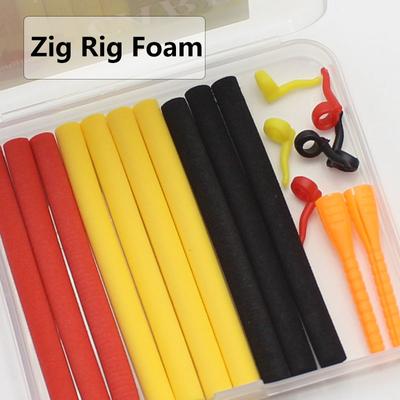 1 caja de cebo para pesca de carpas, aparejo en zigzag, palo de espuma para aparejo de pelo de carpa, accesorios de pesca, método de alimentación de carpas, señuelo de pesca, aparejos