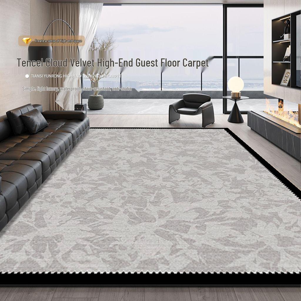 2026 French Vintage Style Luxury Light Living Room Rug - Wash-Free, Wipeable, Formaldehyde-Free, Short Pile Floor Mat