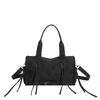 Suede Tote Bag Women's Fashion Shoulder Bag with Lace Up Detail and Adjustable Crossbody Strap