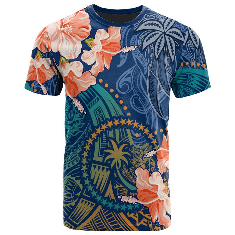 

Chuuk Micronesia 3D Printed T Shirt Men Round Neck Short Sleeves Fashion Casual Tops Polynesian T Shirt Street Oversize T Shirt 4XL