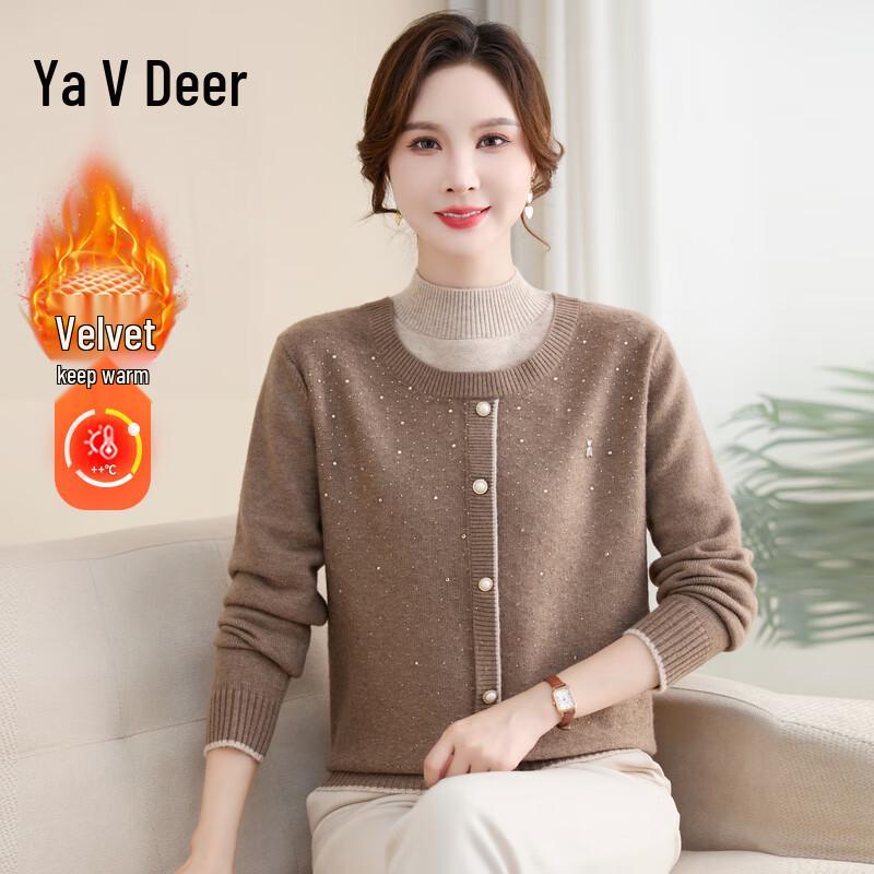 

Женский плюшевый вязаный свитер Yalu, имитирующий двойку 4XL