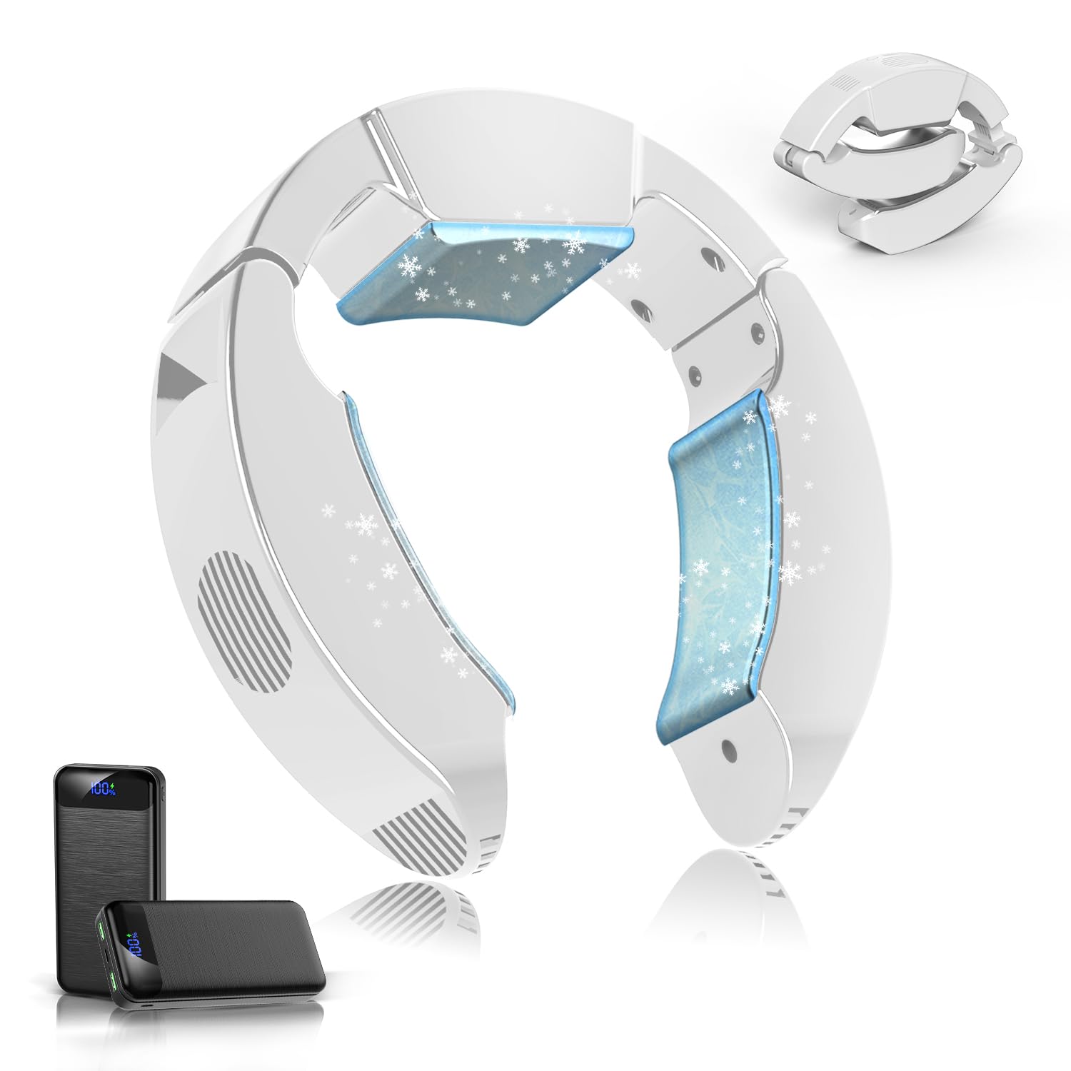 

Neck Cooler Cooling Blade for 2025 Neck Cooler Neck Fan with Peltier 3 Cooling Power Portable Quiet Adjustable Outdoor Mountain Sea Heat Day Gift [New білий