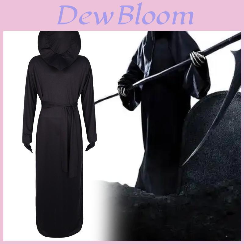 Halloween Black Death God Cosplay Costume With Polyester Fabric For Stage Performances And Party Events
