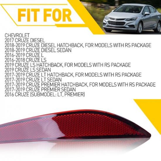 Passenger Side Rear Bumper Light Reflector For 2016- Chevrolet Lamps Cruze