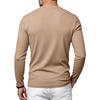 T-shirt da uomo a maniche lunghe con scollo a V a coste verticali, elasticizzata, vestibilità slim, maglia base, maglioni casual da indossare quotidianamente