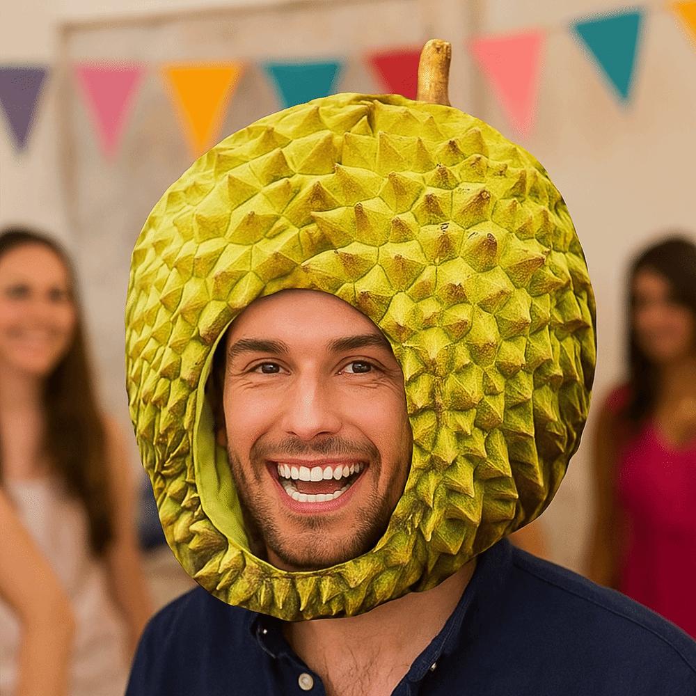 Funny Durian Headgear Soft Cartoon Plush Hat Cute Simulation Durian Hat Cosplay Costume