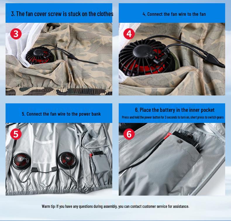 Summer Cooling Suit: Four-Fan Reflective Sun Protection Workwear