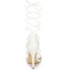 Allegra K Lace-Up Sandals with Stiletto Heels, White, Size 24.5cm