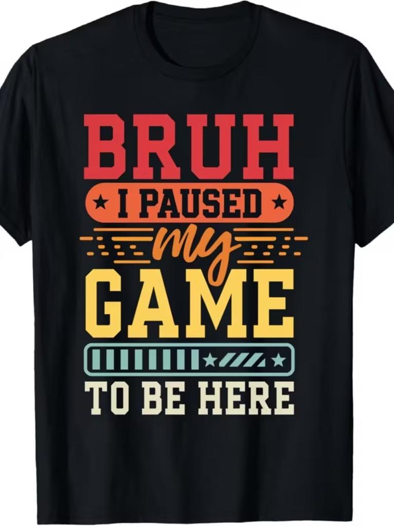 BRUH Gaming Graphic TShirt Fun and Playful Casual Tee for Young Gamers Unisex Casual Tops Perfect for Summer Outings Daily Wear