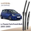 Dla Toyota Yaris Wyprodukowany we Francji 2001-2005 2002 2003 Wycieraczki Przednie i Tylne Pióra Wycieraczek Szyba Przednia Szyba Boczne Szczotki 21"+14"+12\"