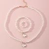 Necklace Butterfly Accessories Girls Zircon Necklace Bracelet Ring Earrings Suit Girls Baby Accessories Suit
