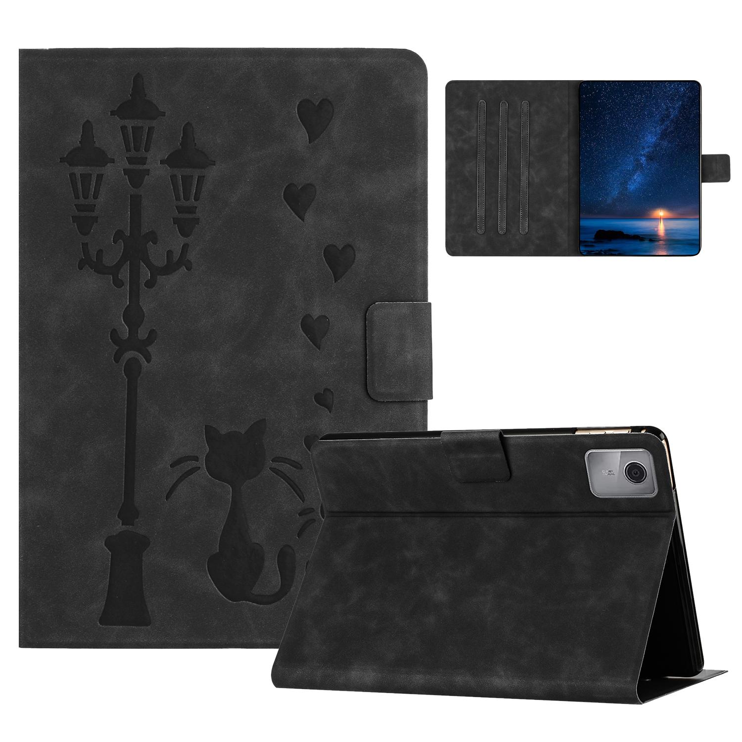 

Чехол для Lenovo Tab M11/Xiaoxin Pad 11 2024 TB-330FU с принтом пары кошек из микрофибры, умная обложка для планшета Black