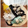 Cute Bear Sling Backpack Small Backpack for Boy Girl Kawaii Lightweight Canvas Travel Bag with Adjustable Shoulder Strap Zipper