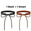 Fashion Round Leather Rope Thin Belt Waist Chain Women Decorative Knotted Waist Rope Decorative Skirt Coat Sweater Strap