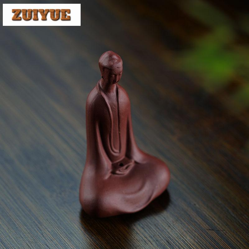 Chinese Yixing Purple Clay Tea Pet Formless Buddha Statue Tea Figurine Ornaments Handmade Sculpture Crafts Tea Set Decoration
