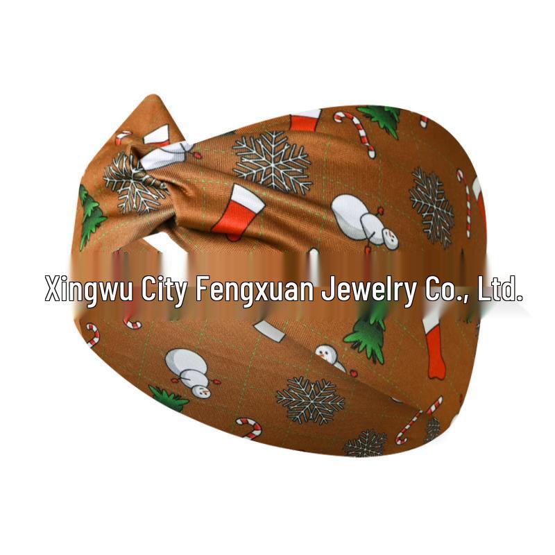 Women's Christmas Sweatband Headband: Sweat-Absorbing Hairband for Fitness, Yoga, and Running