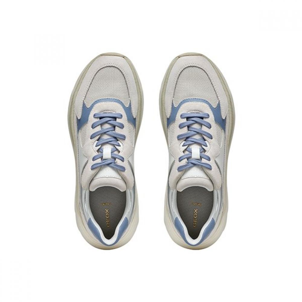 Geox Women S Comfort SneakerS White Blue Silver 8gxufb5S9S