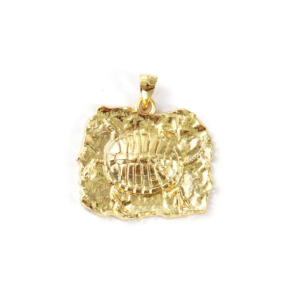 2pcs Turtle Fossil Brass Charm Pendant 18k Gold Plated Melon Seed Buckle Brass Pendant For Women Fashion Jewelry Making Findings