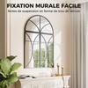 Arched Wall Mirror Set of 3, Window-Shaped, Tempered Glass, 80 x 120 cm, Black