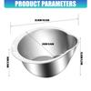 Steel Rice Washer Bowl with Side Drain Holes And Integrated Grater Small Colander for Cleaning Vegetable Bean Kitchen