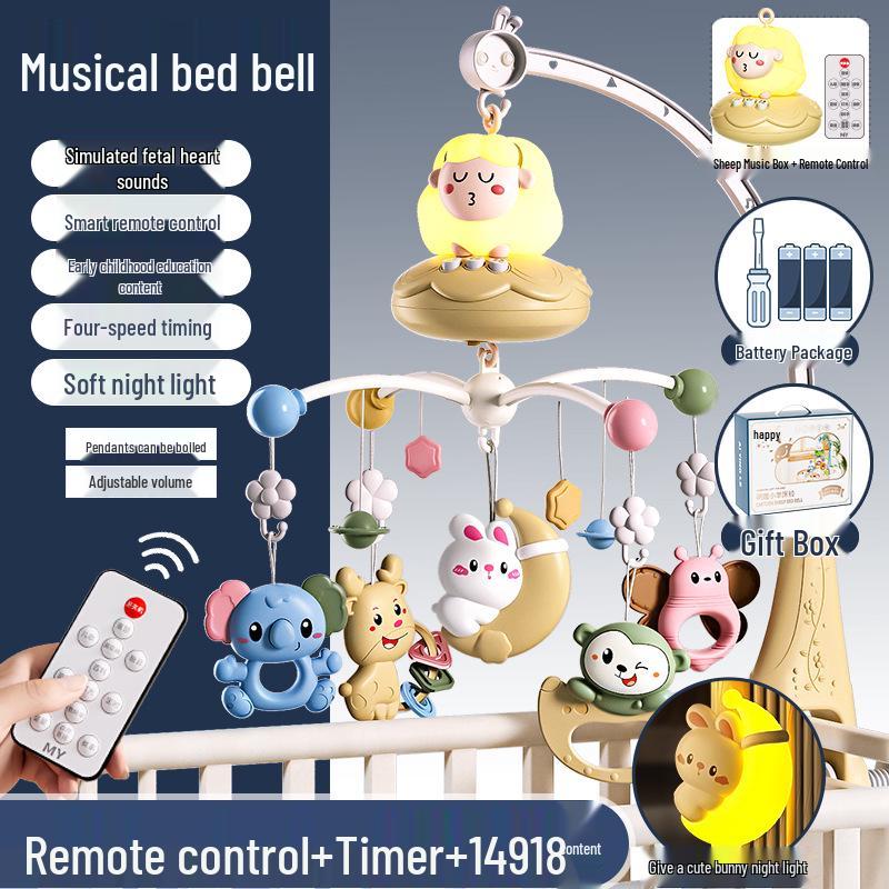 Newborn Crib Mobile: Rotating Music Rattle Toy for Babies 0-3 Months, Suitable for Crib or Stroller