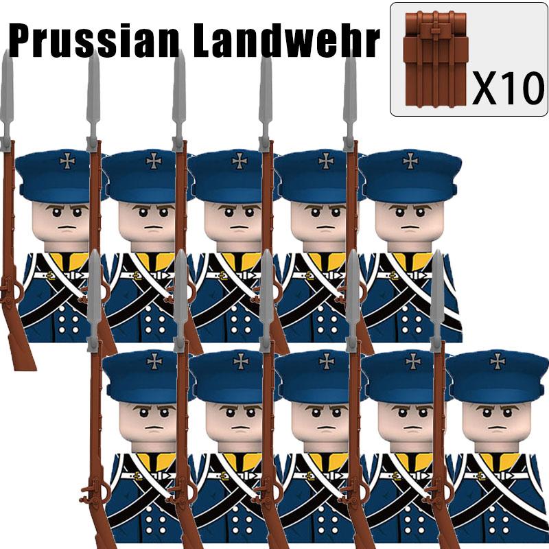 Kids Toys Napoleonic Wars Building Blocks 10pcs/lot Fusilier Lancer Soldiers Mini Action Figures Toys For Kids Christmas Gifts