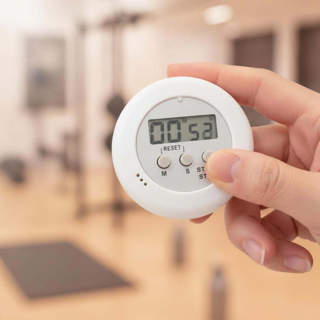 Round Digital Kitchen Timer Easy-to-Read with Buttons Lightweight