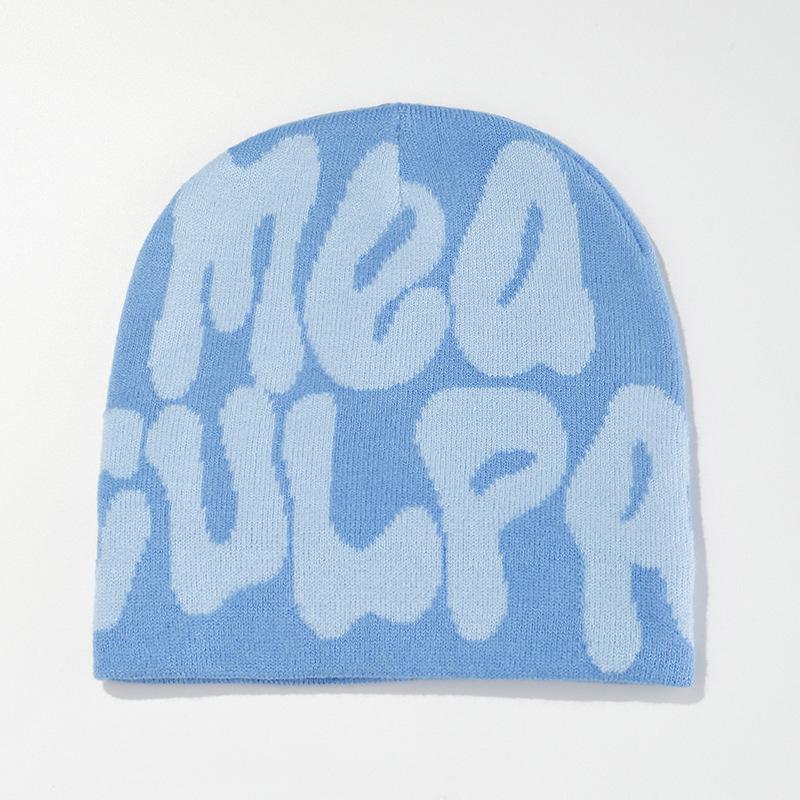 Unisex Hip-Hopová Pletená Čepice s Nápisem: Stylová teplá pletená čepice Streetwear