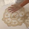 1/2/6pcs Embroidered Lace Tablemats Flower Embroidery Decorative Handmade Lace Table Mats Round Napkin Placemat