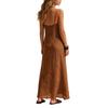 Women's V Neck Maxi Dress Summer Casual Vacation Dress Sleeveless Long Dress with Side Slit Lightweight Loose Fit Dress