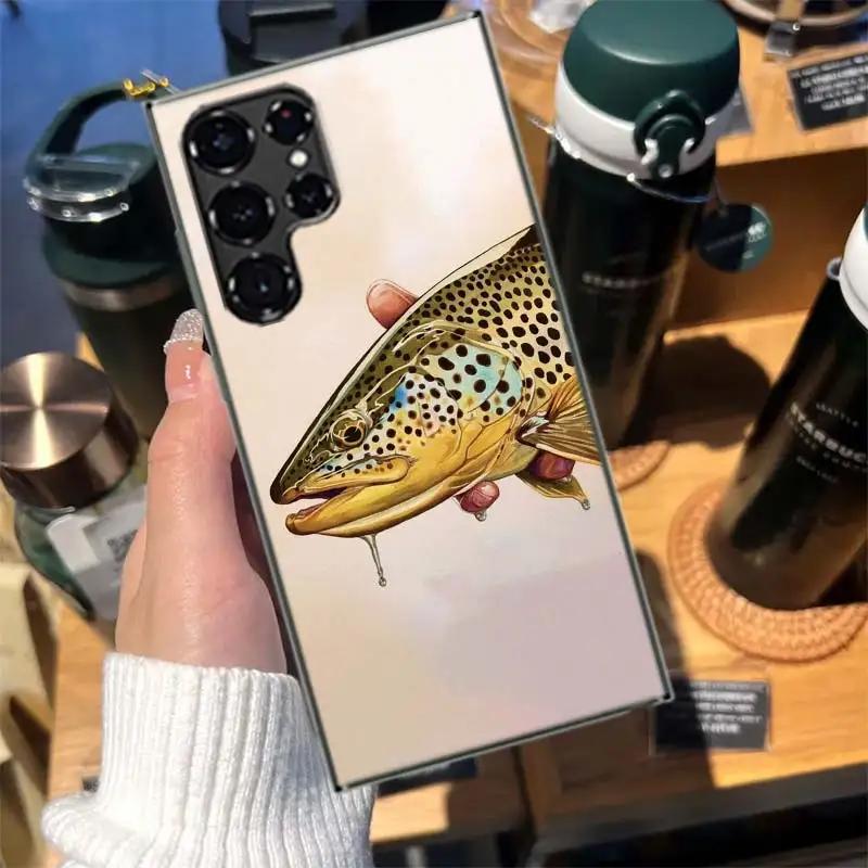 Forellenfischerei Coque Für Samsung S23 S22 Ultra S24 FE S25 Edge Telefon Galaxy S21 S20 FE S10 Plus Hülle Luxus Abdeckung Silikon F