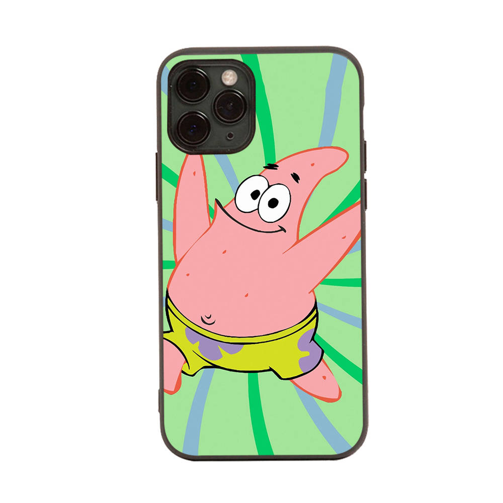 PB5 Patrick Star Black Sofe Case for iPhone 16 15 Plus 14 13 Pro 8 SE XR XS Max P30 Nova 5T Y5P Y6 Y7 Y8P Y9 Realme C30 C33 C31 VIVO Y36 V27